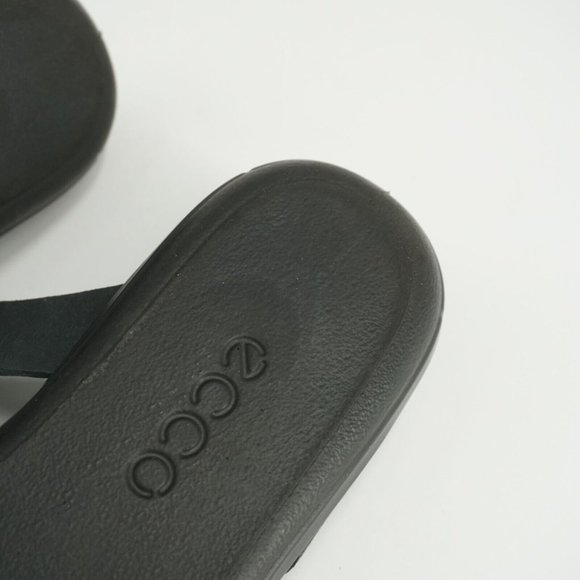 Ecco Womens Simpil Sandals Slides Black Pink Beige Leather Size 37 EU - 6.5 US - Picture 8 of 9